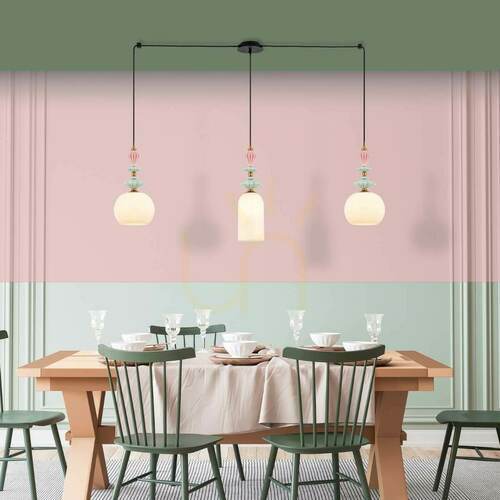 Check Line Light 3xe27 Metal/ceramic/ opal Glass ZAMBELIS