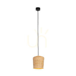 Zambelis Pendant Light Natural Braided Wheat Black 1xE27 18 cm small 1