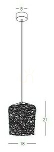 Zambelis Pendant Light Natural Braided Wheat Black 1xE27 18 cm small 2