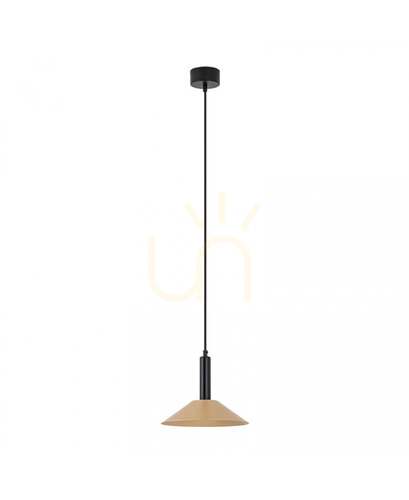 Check Zambelis 22182 LED pendant light, black and gold, 7 W, 3000 K, Ø22.5 cm