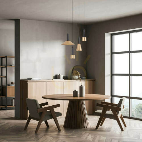 Check Zambelis LED Pendant Light 7W Sandy Black Gold 22.5cm