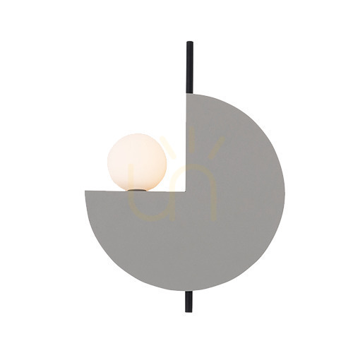 Check Wall Lamp Zambelis G9 Black Grey Opal Glass 36 cm