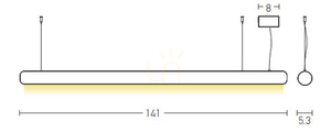 Pendant LED Light Zambelis 45W Bronze Warm White Opal Aluminium 141 cm small 2