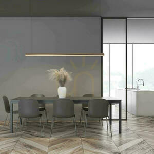 Pendant LED Light Zambelis 45W Bronze Warm White Opal Aluminium 141 cm small 0