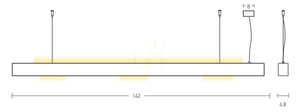 Zambelis LED Pendant Light Up-Down 54W Bronze Gold Aluminium 3000K small 2