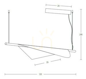Zambelis LED Pendant Light 18W Sandy Black Bronze 3000K 120 cm small 2