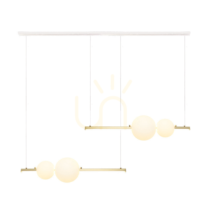 Zambelis LED Pendant Light 22W Gold Matt Opal Glass 3000K Dimmable