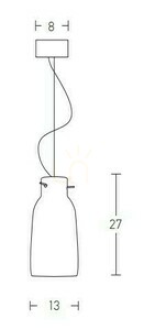 Zambelis White Matte Clay Pendant Light E27 13 cm small 1