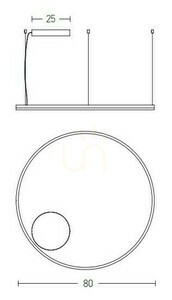 Zambelis LED Pendant Light 57W 3000K Gold Matt Ø80 cm Aluminium Acrylic small 2