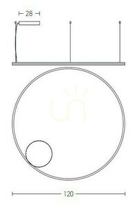 Zambelis Pendant Light 84W 3000K Gold Matt Aluminium Acrylic 120 cm small 2