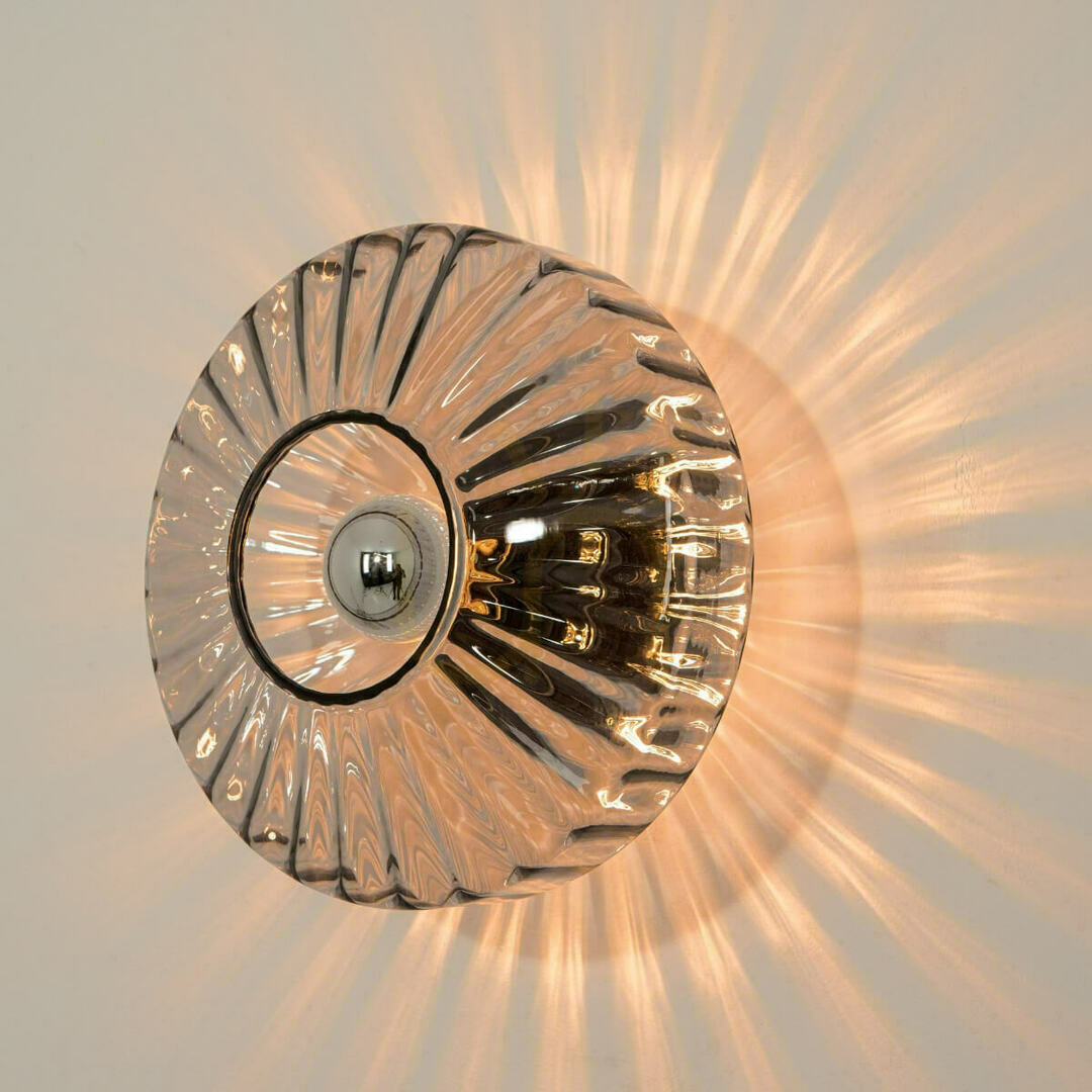 Zambelis E27 Ceiling Wall Light Metal Glass Dark Grey 28 cm