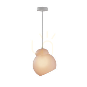 Zambelis White Matte Metal Opal Pendant Light E27 40W Ø22 cm small 1