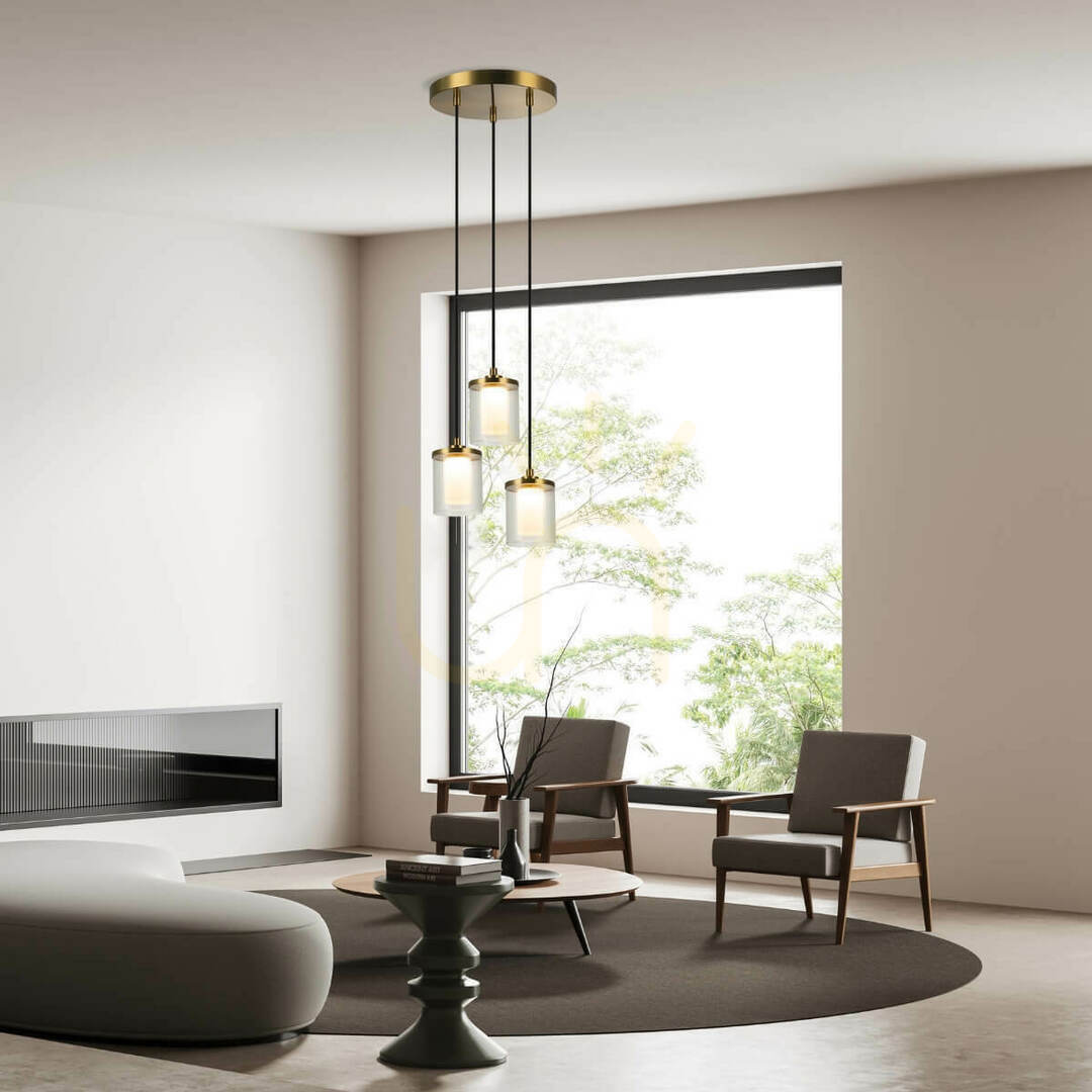 Zambelis Pendant LED Light 20W 3000K Gold Matt Metal Glass Dimmable 30 cm