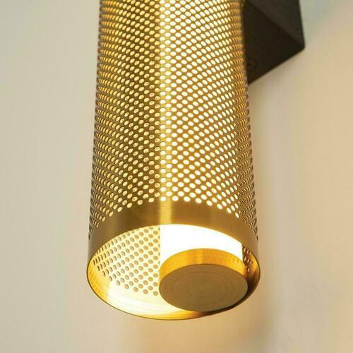 Check Zambelis LED Wall Light Black Brass 11W 3000K Stainless Steel Acrylic Sconce