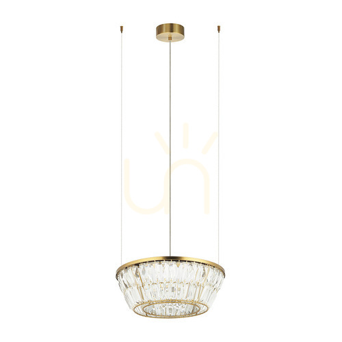 Check Zambelis Antique Brass LED Pendant Light 27W 3000K Metal Crystal 40 cm