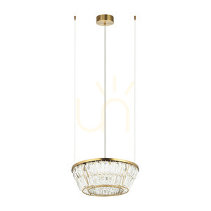 Zambelis Antique Brass LED Pendant Light 27W 3000K Metal Crystal 40 cm small 0