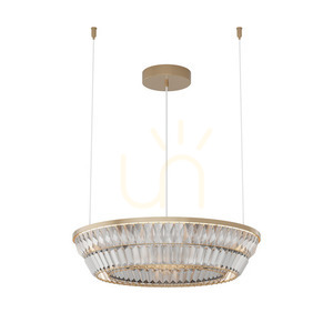 Zambelis Antique Brass LED Pendant Light 38W 3000K Metal Crystal 60 cm small 1