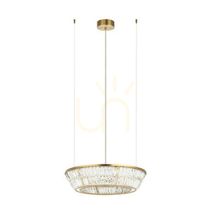 Zambelis Antique Brass LED Pendant Light 38W 3000K Metal Crystal 60 cm small 0