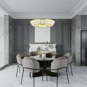 Zambelis LED Pendant Light 55W 3000K Antique Brass Metal Crystal 80 cm small 0