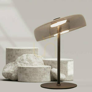 Table LED Light 15W Metal-glass Black ZAMBELIS small 0