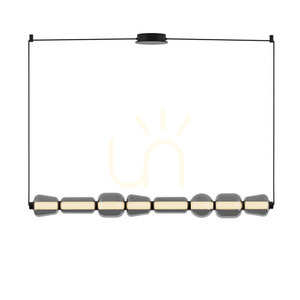 Zambelis LED Pendant Light 37W Black Matt Smoked Glass 3000K Modern small 1