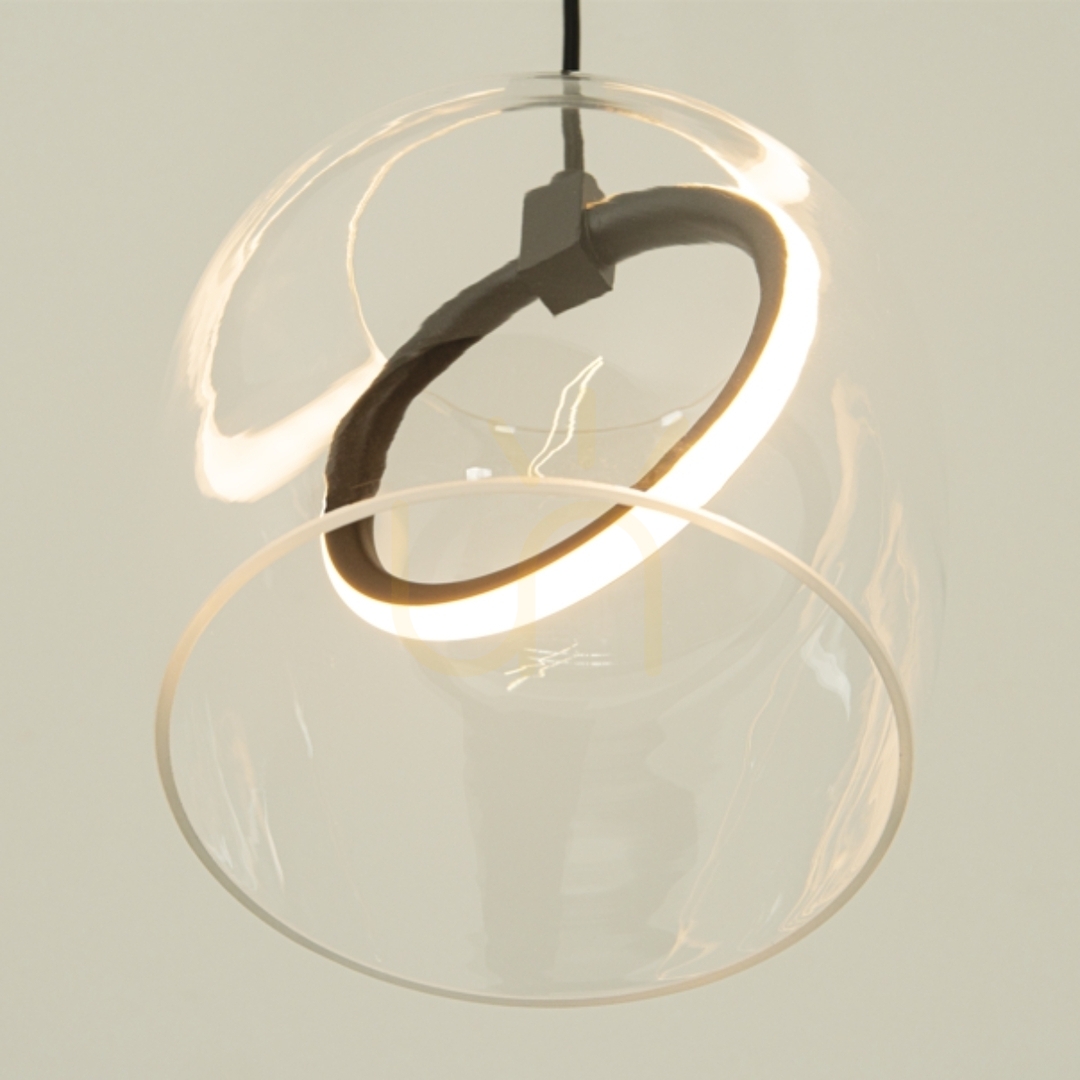 Pendelleuchte Zambelis LED 6W 3000K Schwarz matt Klarglas Ø20 cm