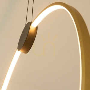 Zambelis LED Pendant Light 24W Black Gold Ring 3000K Ø60cm small 2