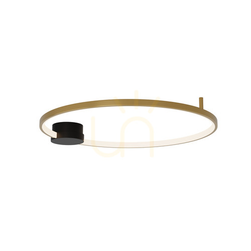 Check Zambelis LED Ceiling Light 24W 3000K Black Matt Gold Ring 64x60cm