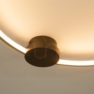 Zambelis LED ceiling light 24W 3000K black matt with gold ring 64 cm small 2