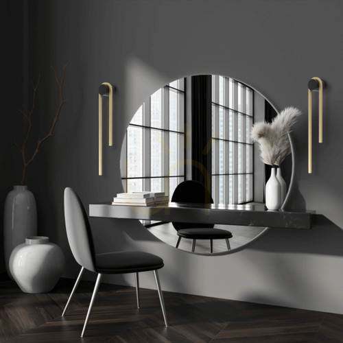 Check LED Wall Light Zambelis 13W 3000K Gold Black Matte Aluminium Opal Diffuser