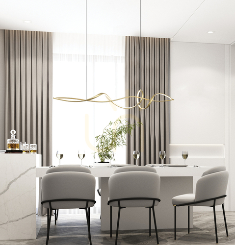 Check Zambelis 23108 LED pendant light gold matt 27W 3000K 140 cm