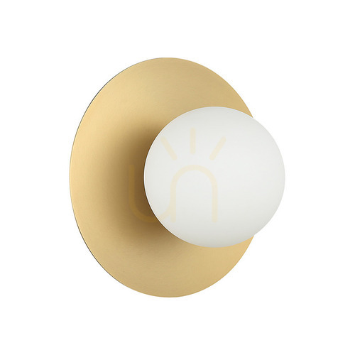 Check Zambelis G9 Gold Matt Wall Light with Opal Glass 21 cm