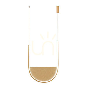 Zambelis 23165 LED pendant light 28 W, 40 cm, matt gold and champagne glass small 0