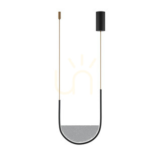 Zambelis LED Pendant Light 20W Black Light Grey Glass Dimmable 3000K-4000K small 1