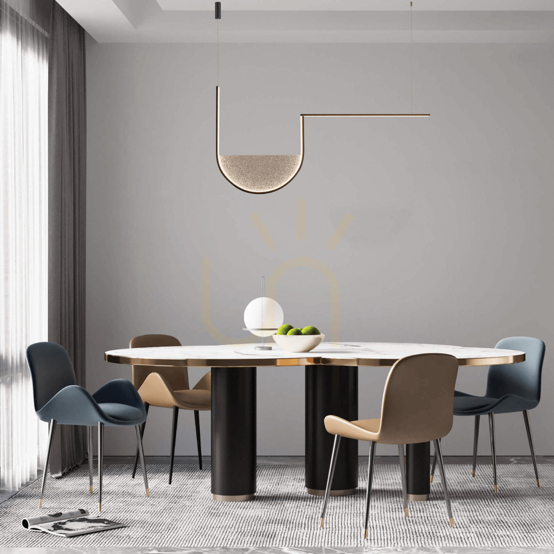 Zambelis LED Pendant Light Black Matt Light Grey Glass 35W 3000K-4000K Dimmable