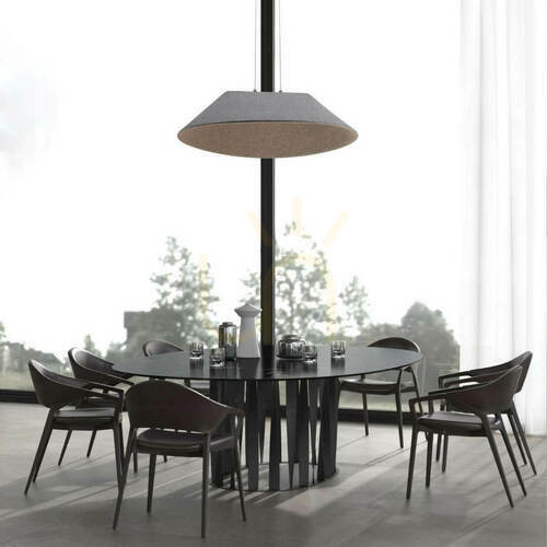 Check Zambelis LED Pendant Light Grey Acoustic Panel 12W 3000K Dimmable 75 cm