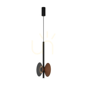 Zambelis Pendant LED Light 3x2W 3000K Brown Grey Acoustic Metal small 1