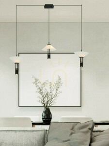 Zambelis 23202 black LED pendant light, opal glass, 120 cm, 28 W 3000 K small 2