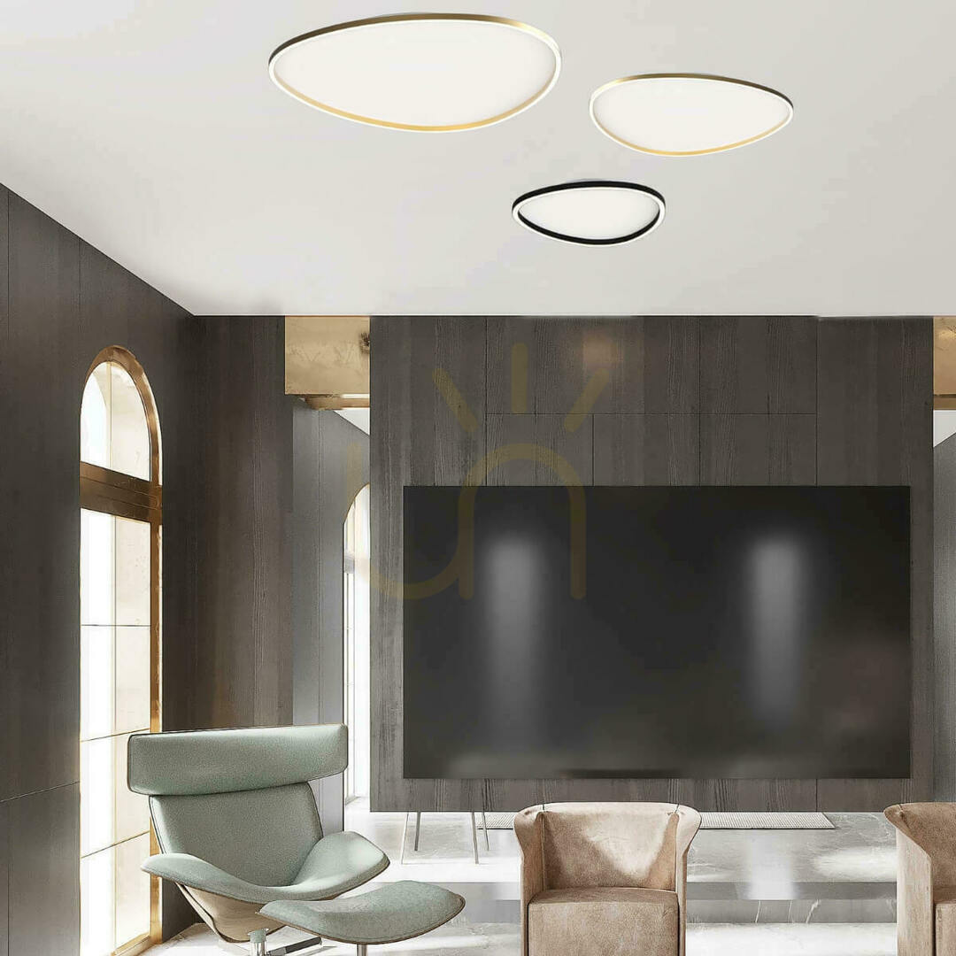 Zambelis LED Ceiling Light 58W 3000K Gold Matt 78x78 cm