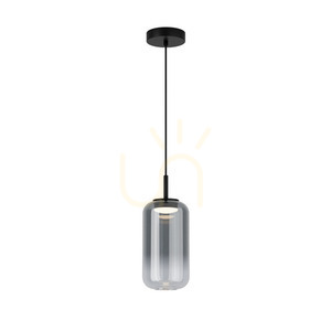 Pendant LED Light Zambelis 12W 3000K Black Matt Smoked Glass 15 cm small 1