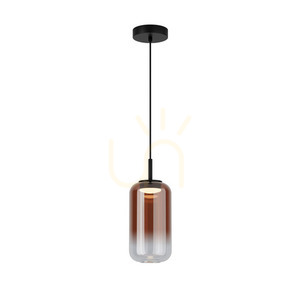 Zambelis LED Pendant Light 12W 3000K Black Matt Copper Glass Ø15 cm small 1