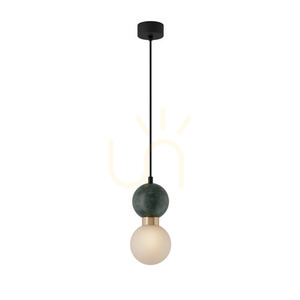 Zambelis Pendant Light G9 Brass Green Marble 12 cm Brass Opal Glass small 1