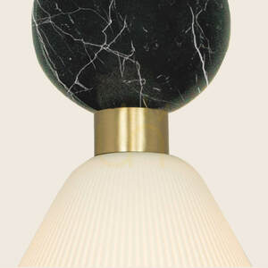 Zambelis 23249 3-light pendant, black marble and brass, E14, 80 cm small 3
