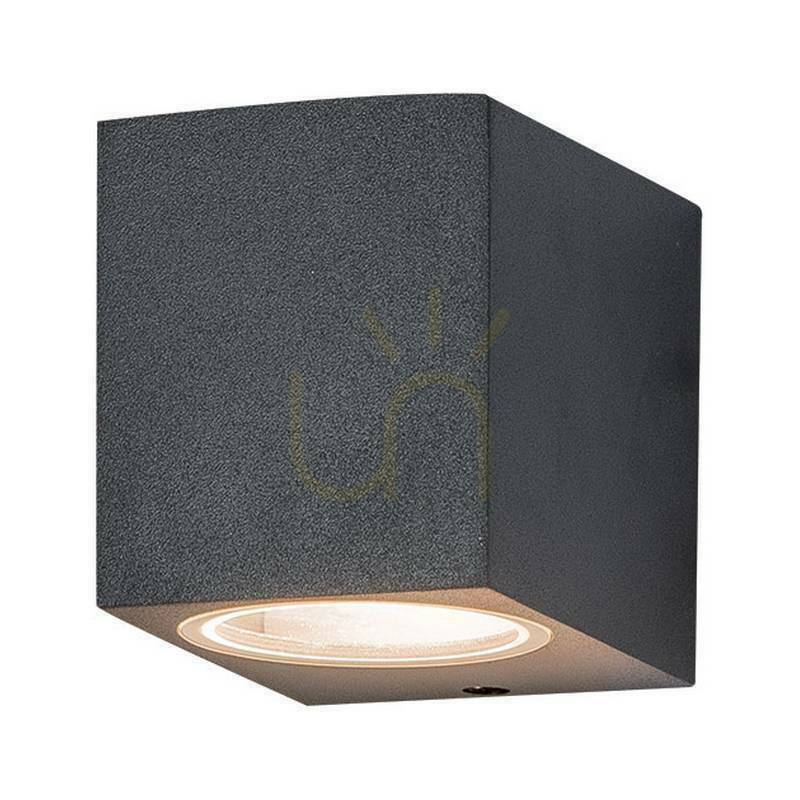 Zambelis Outdoor Wall Light Graphite GU10 IP54 Aluminium Tempered Glass