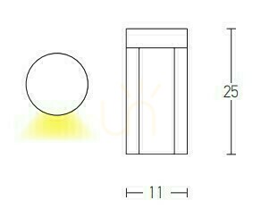 Outdoor Bollard Light LED 12W Graphite ZAMBELIS. small 1