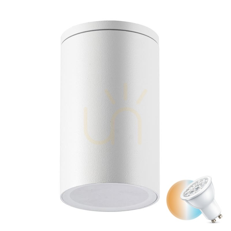 Zambelis Outdoor Ceiling Light GU10 White Aluminium IP54 Ø6 cm