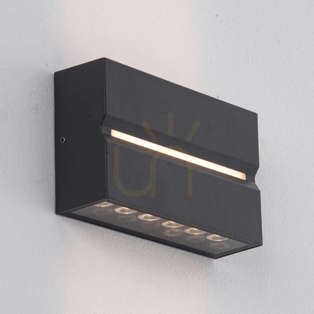 Zambelis Outdoor Wall Light LED 15W Graphite IP54 Warm White