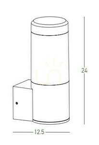Zambelis Outdoor Wall Light LED 10W Graphite IP54 3000K Aluminium small 2