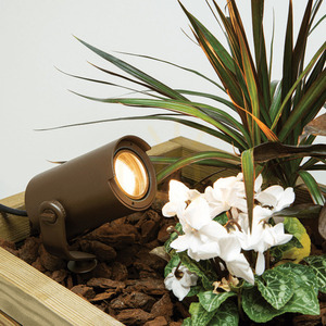 Zambelis E284 GU10 IP65 dark brown garden spotlight with spike and base small 0