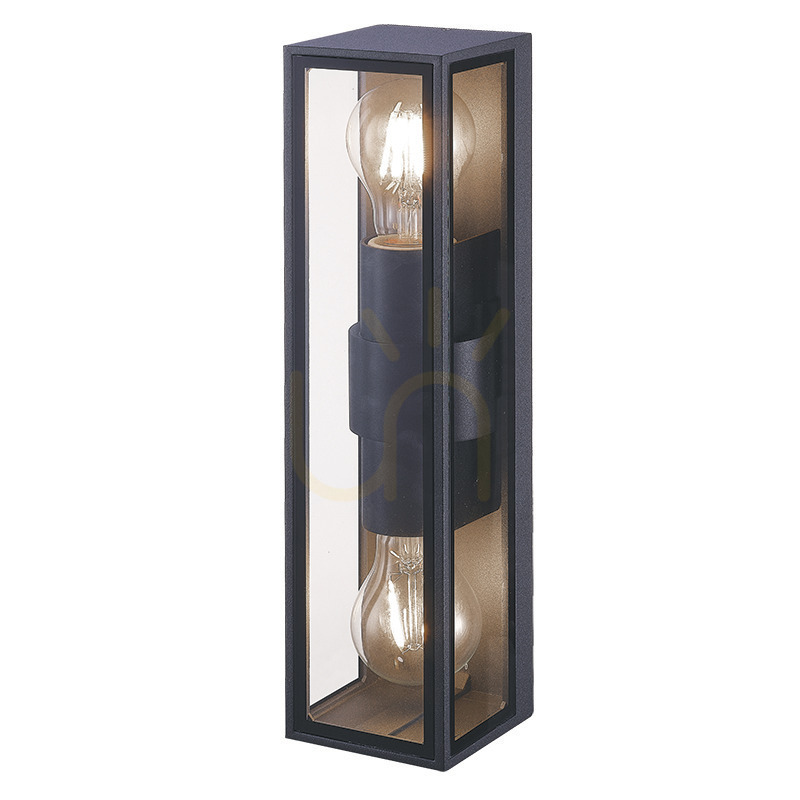 Outdoor Wall Light Zambelis Graphite 2xE27 IP54 Aluminium Glass